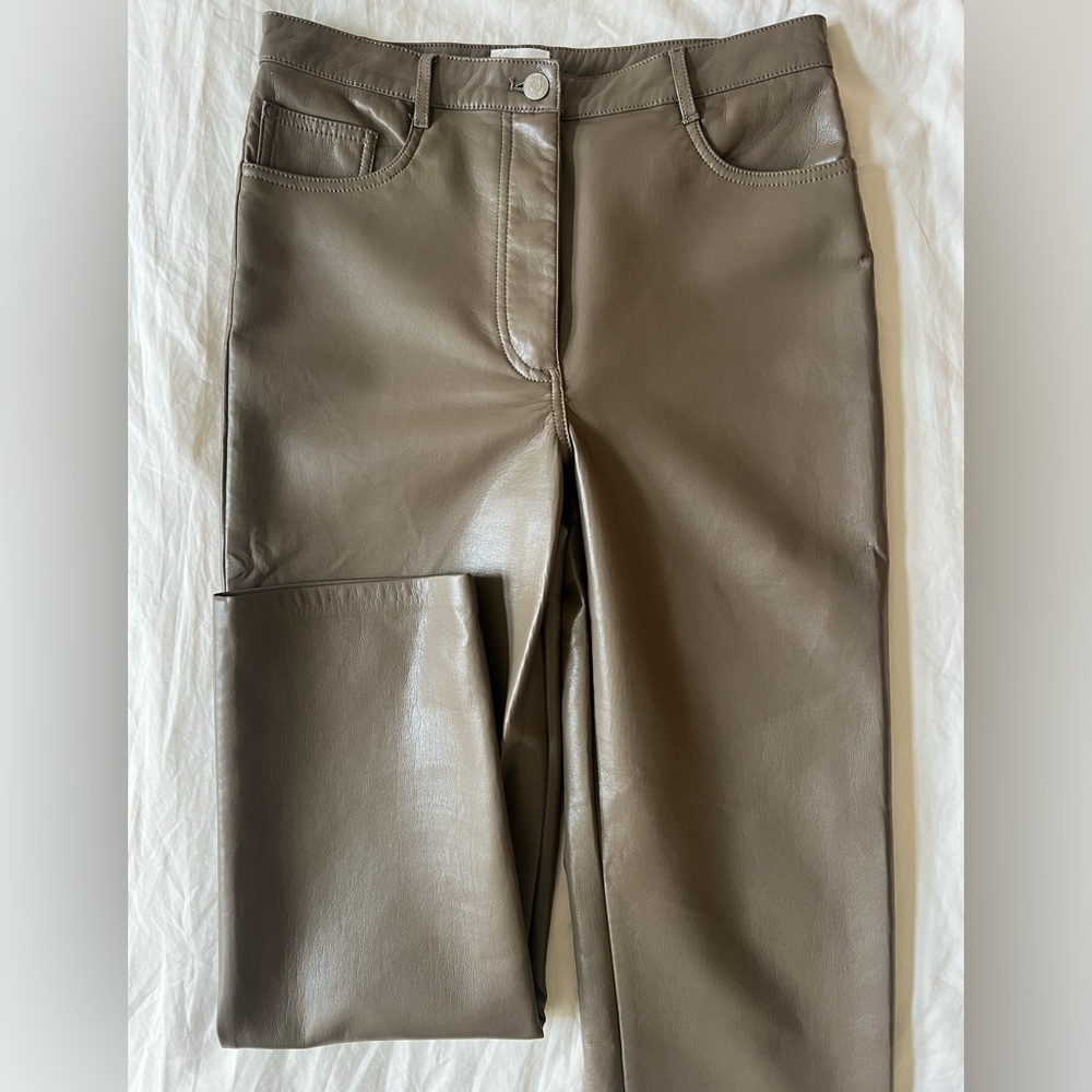 Aritzia Wilfred Melina Straight Leg Vegan Leather Pant Sz 8 - Picture 1 of 4